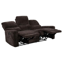 Navarro 3 Piece Upholstered Reclining Sofa Set – Dark Brown