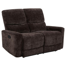 Navarro 3 Piece Upholstered Reclining Sofa Set – Dark Brown