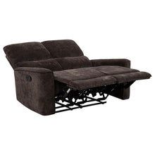 Navarro 3 Piece Upholstered Reclining Sofa Set – Dark Brown