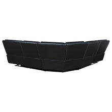 Hewitt Leather Dual Power Reclining Sectional Sofa – Black