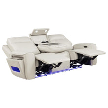Rojas 3 Piece Dual Power Reclining Sofa Set with Drop-Down Console – Greige