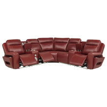 Rojas 3 Piece Dual Power Reclining L-Shaped Sectional with Bluetooth – Red