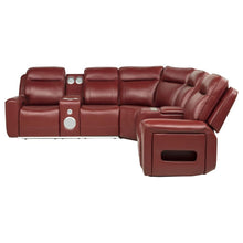 Rojas 3 Piece Dual Power Reclining L-Shaped Sectional with Bluetooth – Red