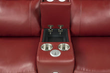 Rojas 3 Piece Dual Power Reclining L-Shaped Sectional with Bluetooth – Red