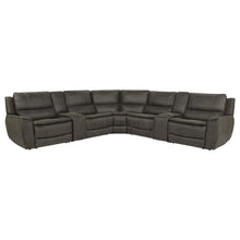 Marcell 7 Piece L-Shaped Power Reclining Sectional with Dual Consoles – Grey