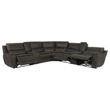 Marcell 7 Piece L-Shaped Power Reclining Sectional with Dual Consoles – Grey