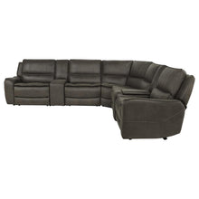 Marcell 7 Piece L-Shaped Power Reclining Sectional with Dual Consoles – Grey