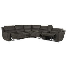 Marcell 6 Piece L-Shaped Power Reclining Sectional with Console – Grey