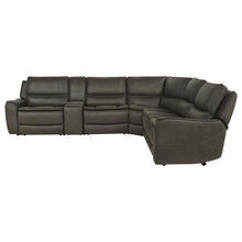 Marcell 6 Piece L-Shaped Power Reclining Sectional with Console – Grey