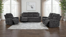 Kennett 3 Piece Chenille Power Reclining Sofa Set – Dark Grey
