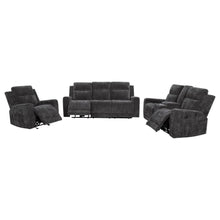 Kennett 3 Piece Chenille Power Reclining Sofa Set – Dark Grey