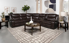 Sycamore Upholstered Power Reclining Sectional Sofa – Dark Brown