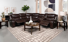 Sycamore Upholstered Power Reclining Sectional Sofa – Dark Brown