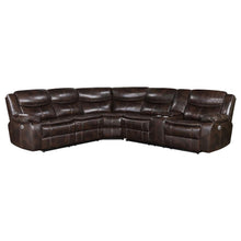 Sycamore Upholstered Power Reclining Sectional Sofa – Dark Brown