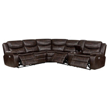 Sycamore Upholstered Power Reclining Sectional Sofa – Dark Brown
