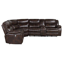 Sycamore Upholstered Power Reclining Sectional Sofa – Dark Brown