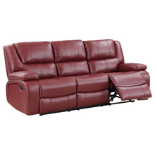 Camila 3 Piece Upholstered Reclining Sofa Set – Red