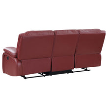 Camila 3 Piece Upholstered Reclining Sofa Set – Red
