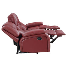 Camila 3 Piece Upholstered Reclining Sofa Set – Red