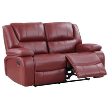 Camila 3 Piece Upholstered Reclining Sofa Set – Red