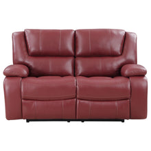 Camila 3 Piece Upholstered Reclining Sofa Set – Red