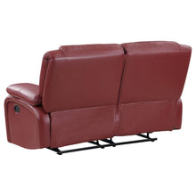 Camila 3 Piece Upholstered Reclining Sofa Set – Red