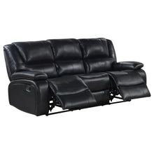 Camila 3 Piece Upholstered Reclining Sofa Set – Black