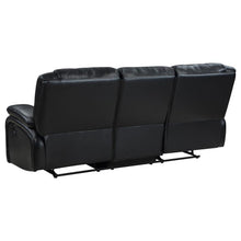Camila 3 Piece Upholstered Reclining Sofa Set – Black