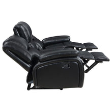 Camila 3 Piece Upholstered Reclining Sofa Set – Black