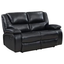 Camila 3 Piece Upholstered Reclining Sofa Set – Black