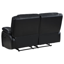 Camila 3 Piece Upholstered Reclining Sofa Set – Black