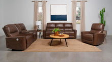 Greenfield 3 Piece Power Reclining Sofa Set – Saddle Brown