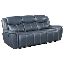 Sloane 3 Piece Upholstered Reclining Sofa Set – Blue