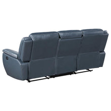 Sloane 3 Piece Upholstered Reclining Sofa Set – Blue