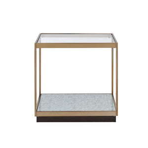 Kaia - End Table - Glass & Gold