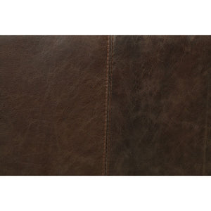 Winchester - Loveseat - Aluminum & Distress Espresso Top Grain Leather