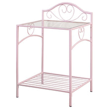 Massi - Metal 1-Shelf Nightstand - Powder Pink