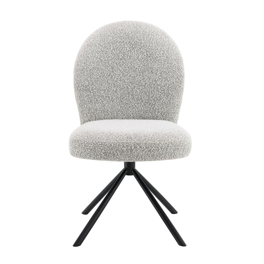Lawton - Side Chair With Swivel (Set of 2) - Gray Boucle & Black