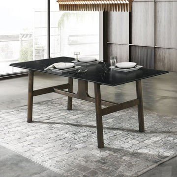 Destin - Dining Table - Sintered Stone & Walnut