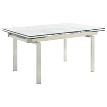 Wexford - Glass Top Extension Leaf Dining Table - Chrome