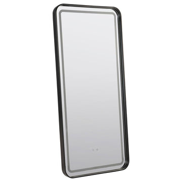 Glendora - Led Standing Mirror With Bluetooth Speaker - Black