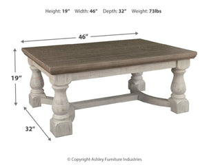 Havalance - Gray / White - Rectangular Cocktail Table