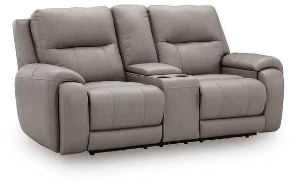 Real Moments Power Reclining Loveseat With Audio Seating Ash