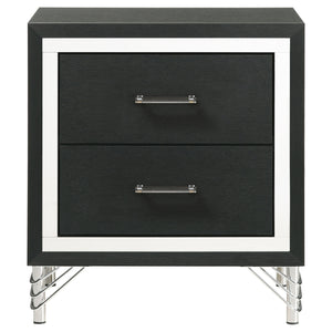 Lucia - 2-Drawer Nightstand Bedside Table - Black