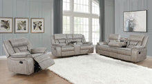 Greer 3 Piece Upholstered Reclining Sofa Set – Taupe
