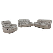 Greer 3 Piece Upholstered Reclining Sofa Set – Taupe