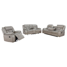 Greer 3 Piece Upholstered Reclining Sofa Set – Taupe