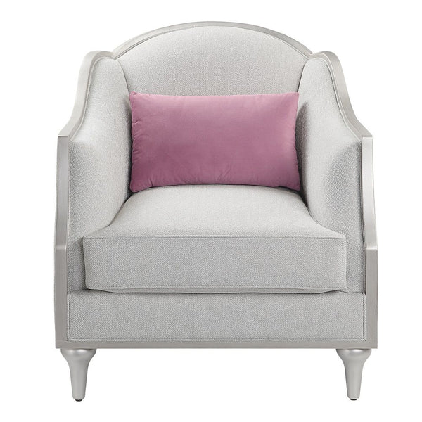 Kasa Chair With Pillow Beige Linen & Champagne