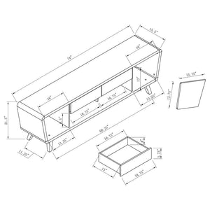 Alvin - 2 Door Engineered Wood TV Stand - Dark Walnut