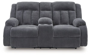 Observation - Steel - Double Reclining Power Loveseat With Console